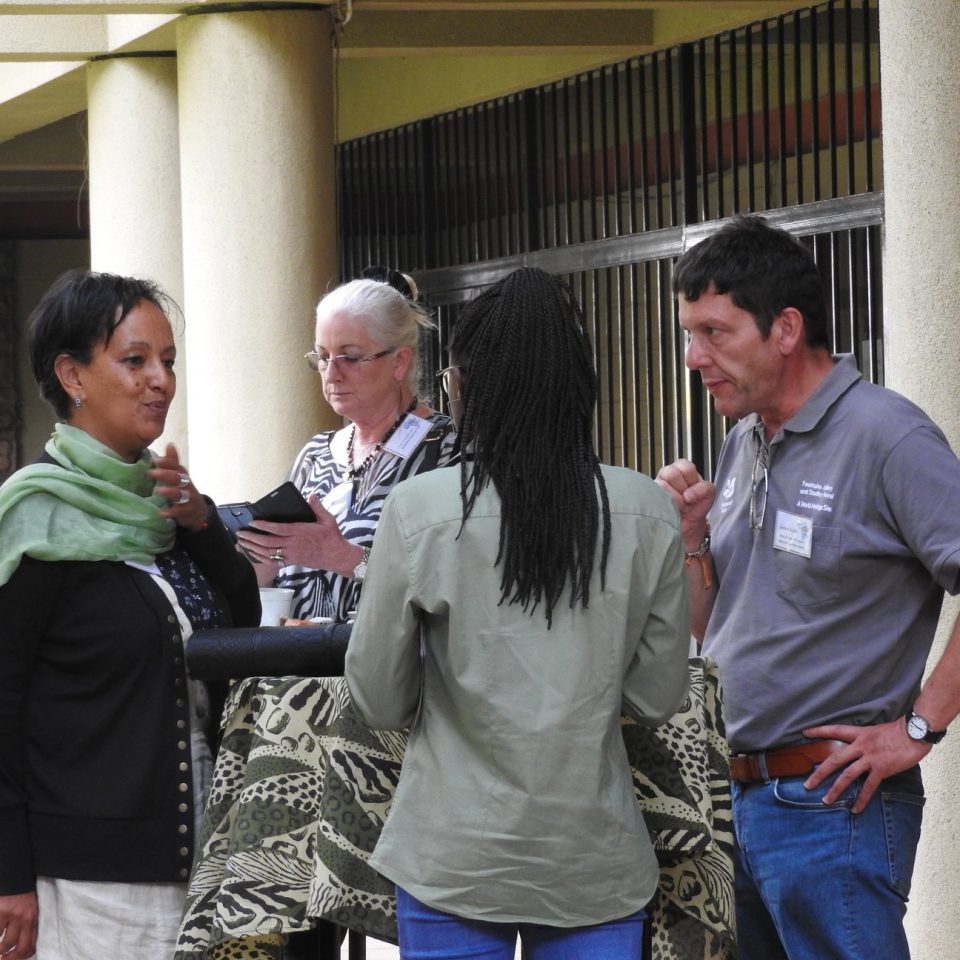 4 people from INTO member organisations meeting in person Atlantic slave trade