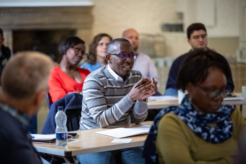 CCFU's Simon Musasizi taking part in a workshop session at Stourhead in May 2023. (c) National Trust Images/James Dobson. 