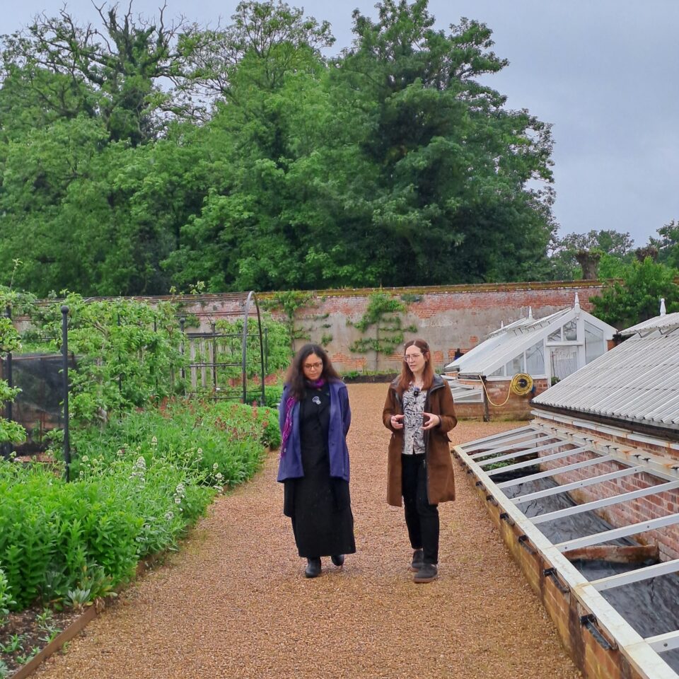 two women looking at the garden at Blickling estate