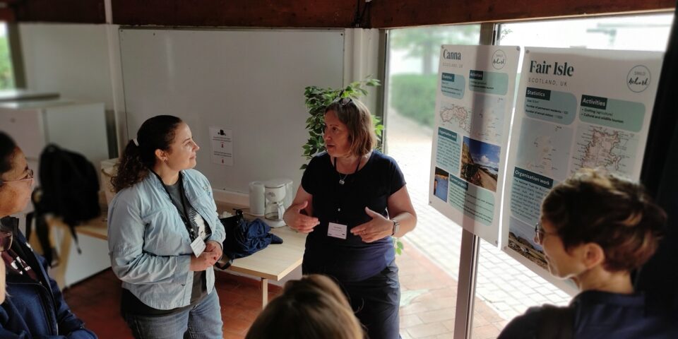 Clea Warner speaking at the Small Islands Meet up in Frioul Islands, October 2024