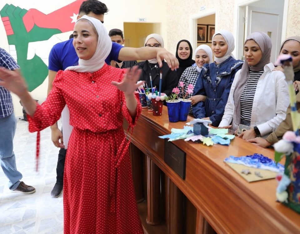 Young Jordanians at a workshop as part of PNT's climate heritage youth leaders programme